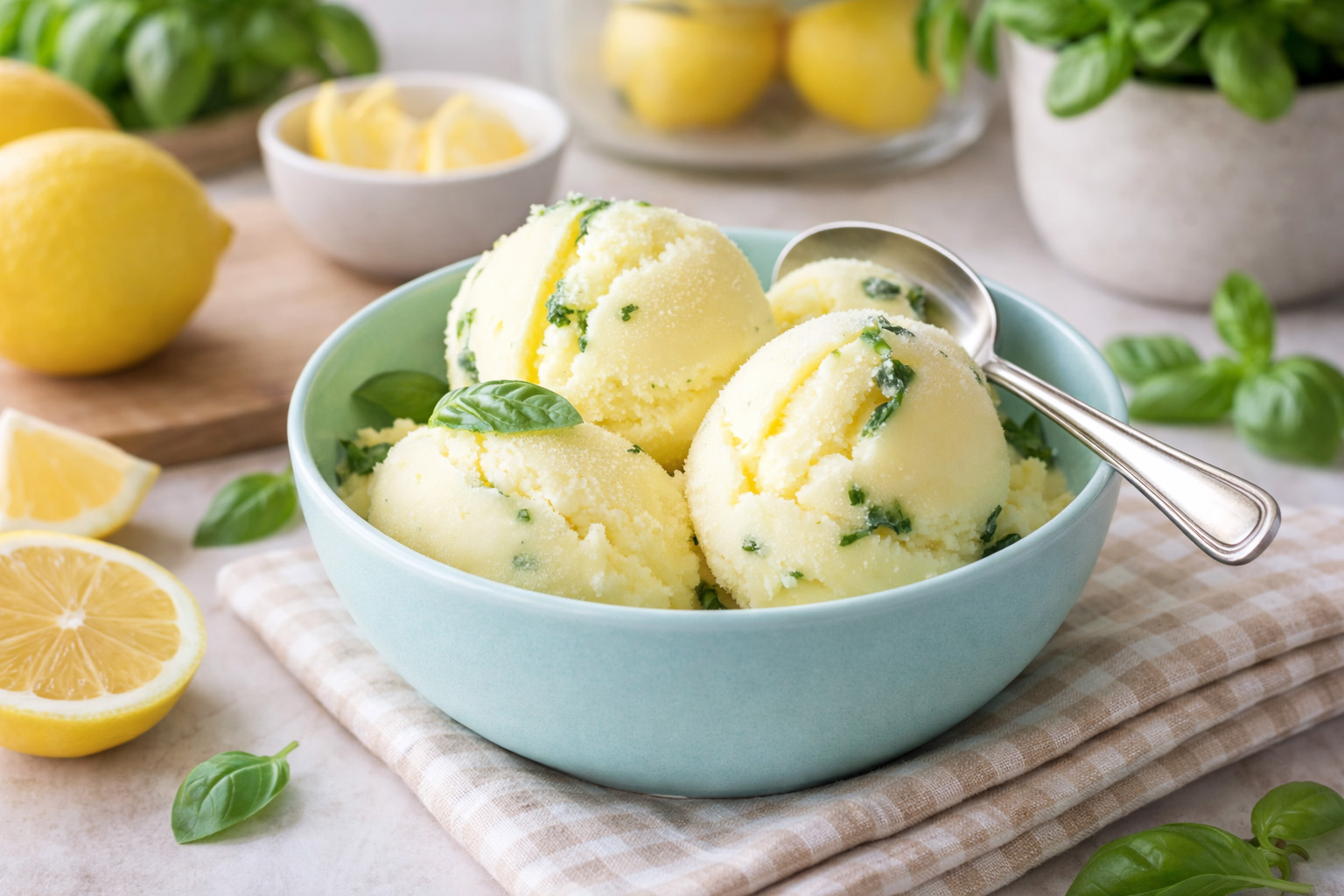 A Whisper of Lemon & Garden Basil Sorbet