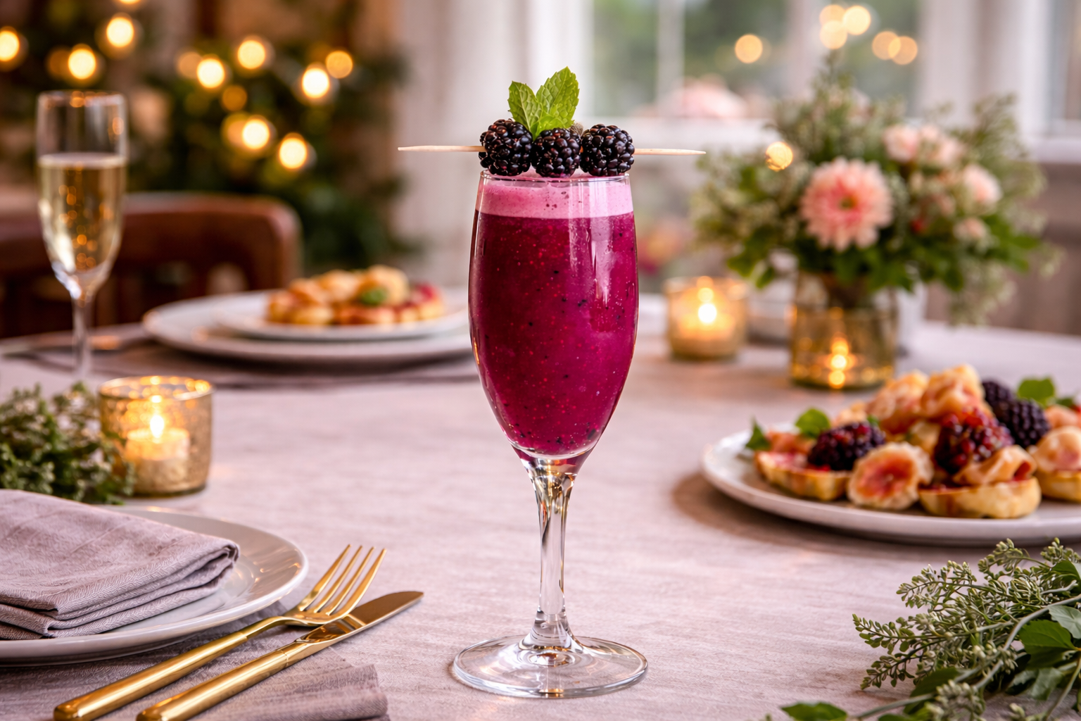 Blackberry Champagne Mimosa-