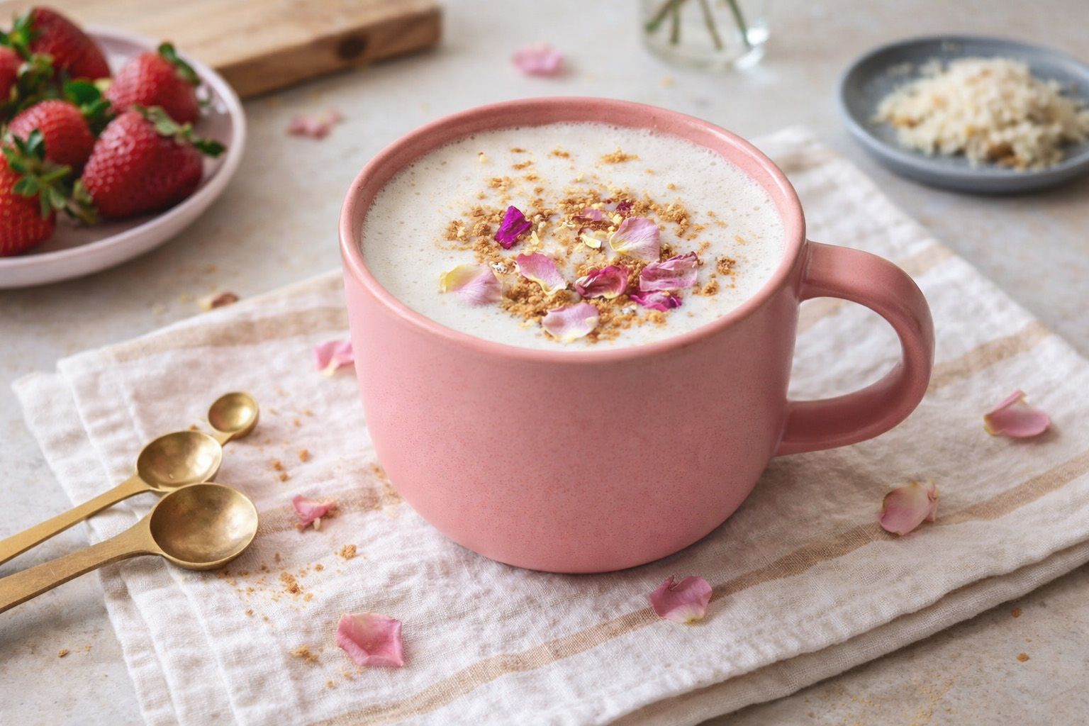 Chamomile & Rose Petal Tea Latte