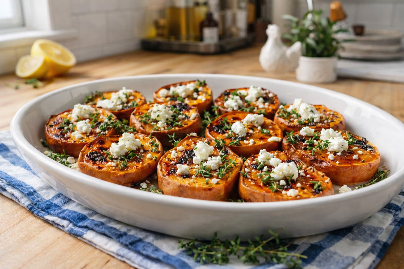 Honey-Kissed Sweet Potato Medallions with Feta