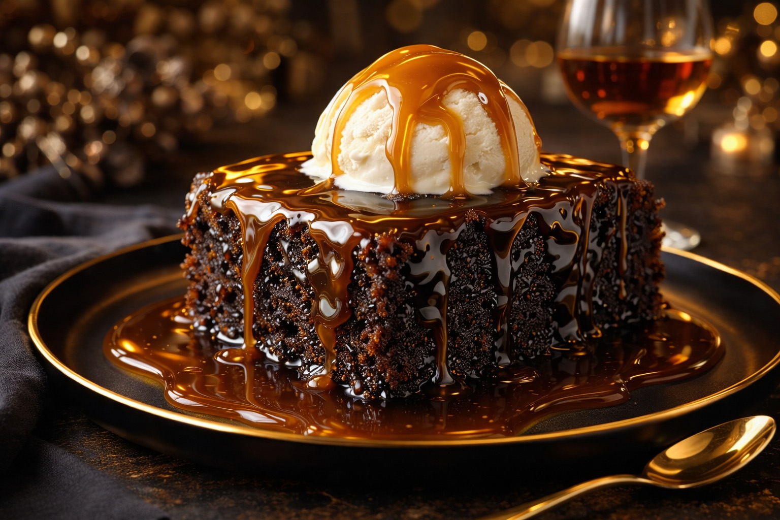 Sticky Date Pudding with Warm Toffee Sauce-