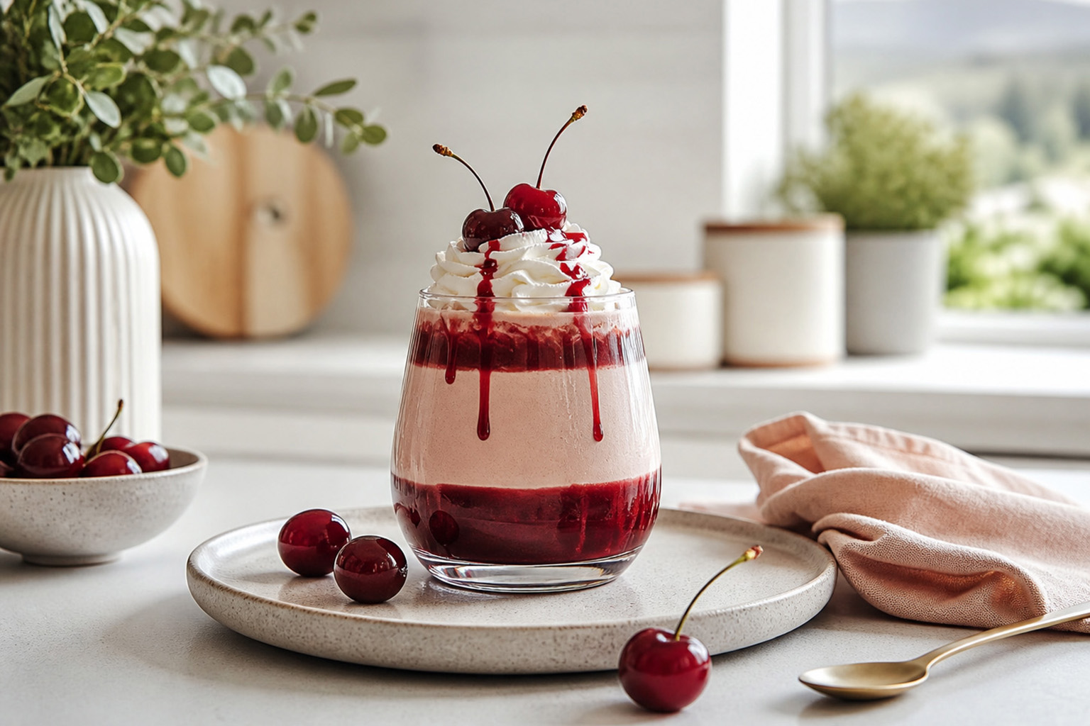 A Beautifully Crafted Cherry Vanilla Latte